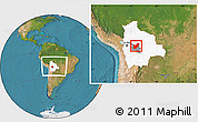 Satellite Location Map of Chapare, highlighted country, highlighted parent region, within the entire country