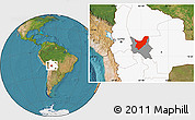 Satellite Location Map of Chapare, highlighted country, highlighted parent region