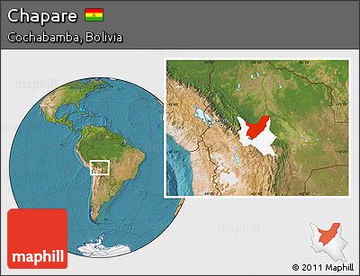 Satellite Location Map of Chapare, highlighted parent region