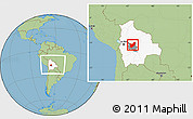 Savanna Style Location Map of Chapare, highlighted country, highlighted parent region, within the entire country