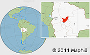 Savanna Style Location Map of Chapare, highlighted country