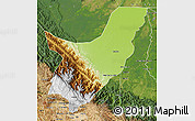 Physical Map of Chapare, satellite outside