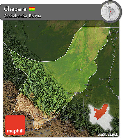 Satellite Map of Chapare, darken