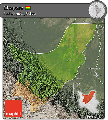 Satellite Map of Chapare, semi-desaturated