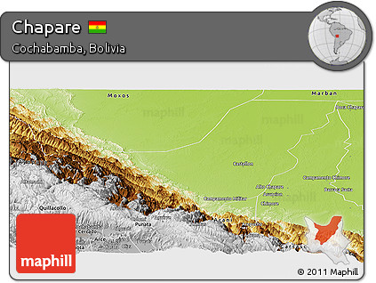 Physical Panoramic Map of Chapare