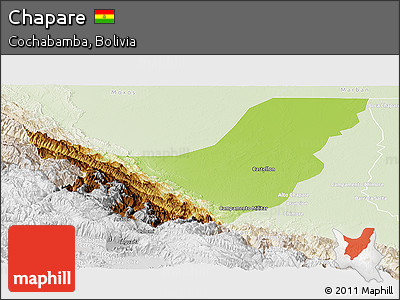 Physical Panoramic Map of Chapare, lighten