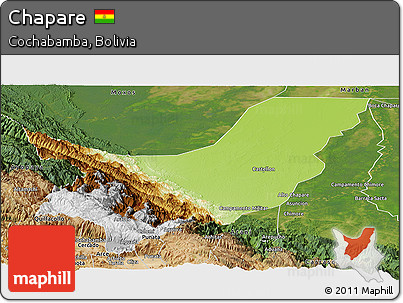 Physical Panoramic Map of Chapare, satellite outside