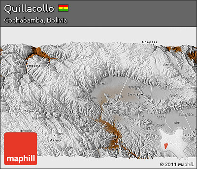 Physical 3D Map of Quillacollo