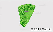 Political 3D Map of Quillacollo, cropped outside