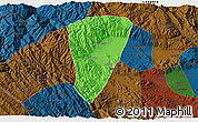 Political 3D Map of Quillacollo, darken