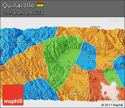 Political 3D Map of Quillacollo