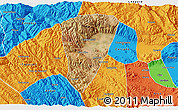 Satellite 3D Map of Quillacollo, political outside