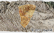 Satellite 3D Map of Quillacollo, semi-desaturated