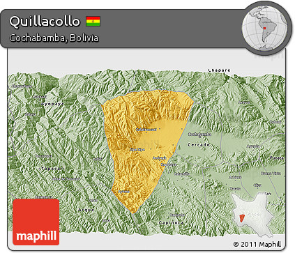 Savanna Style 3D Map of Quillacollo