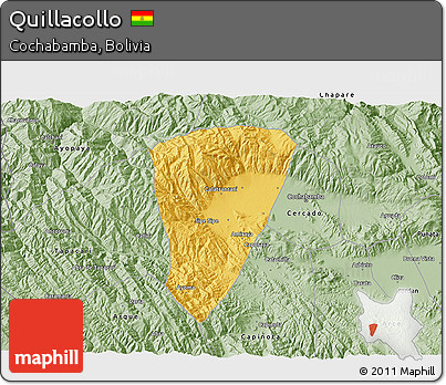Savanna Style 3D Map of Quillacollo