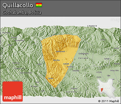 Savanna Style 3D Map of Quillacollo
