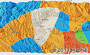 Shaded Relief 3D Map of Quillacollo, political outside