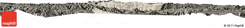 Shaded Relief Horizon Map of Quillacollo, darken