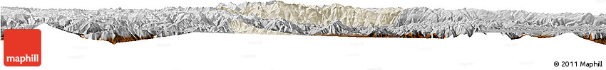 Shaded Relief Horizon Map of Quillacollo, physical outside