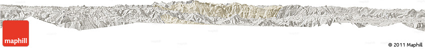 Shaded Relief Horizon Map of Quillacollo, semi-desaturated