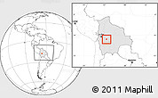 Blank Location Map of Quillacollo, highlighted country, within the entire country
