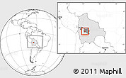 Blank Location Map of Quillacollo, highlighted country, highlighted parent region, within the entire country