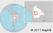 Gray Location Map of Quillacollo, highlighted country, within the entire country