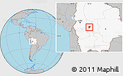 Gray Location Map of Quillacollo, highlighted country
