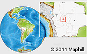 Physical Location Map of Quillacollo, highlighted country