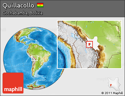 Physical Location Map of Quillacollo, highlighted parent region