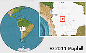 Satellite Location Map of Quillacollo, highlighted country