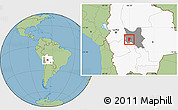 Savanna Style Location Map of Quillacollo, highlighted country, highlighted parent region