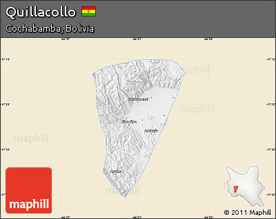 Classic Style Map of Quillacollo, single color outside
