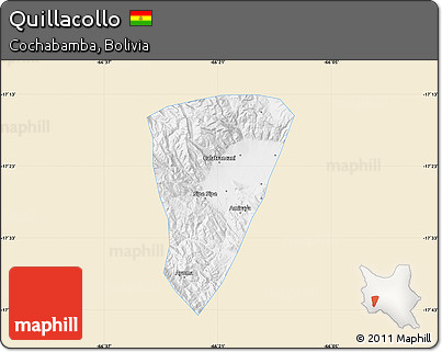 Classic Style Map of Quillacollo, single color outside