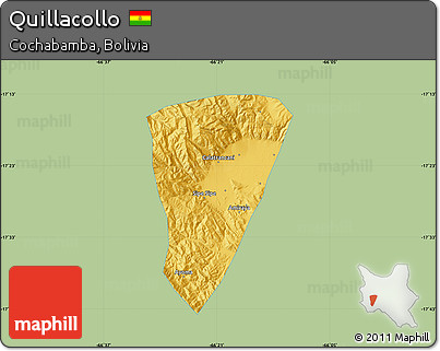 Savanna Style Map of Quillacollo, single color outside