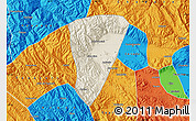 Shaded Relief Map of Quillacollo, political outside
