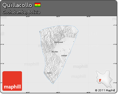 Silver Style Map of Quillacollo, single color outside