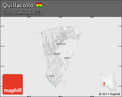 Silver Style Map of Quillacollo, single color outside