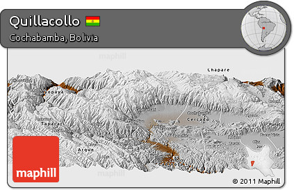 Physical Panoramic Map of Quillacollo