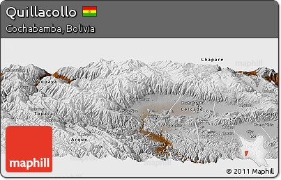 Physical Panoramic Map of Quillacollo