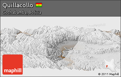 Physical Panoramic Map of Quillacollo, lighten