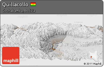 Physical Panoramic Map of Quillacollo, lighten