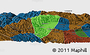 Political Panoramic Map of Quillacollo, darken