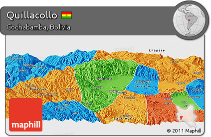 Political Panoramic Map of Quillacollo