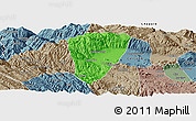 Political Panoramic Map of Quillacollo, semi-desaturated