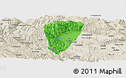Political Panoramic Map of Quillacollo, shaded relief outside