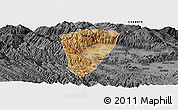 Satellite Panoramic Map of Quillacollo, darken, desaturated