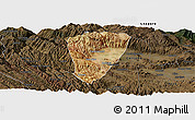 Satellite Panoramic Map of Quillacollo, darken