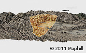 Satellite Panoramic Map of Quillacollo, darken, semi-desaturated