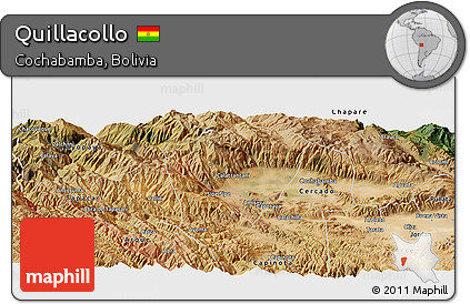 Satellite Panoramic Map of Quillacollo